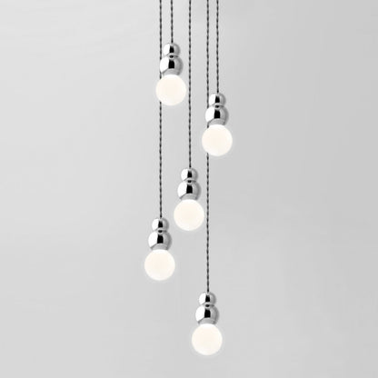 Ball Series Pendant Light 5heads Dia 3.9″ x H 6.81″ / Dia 10cm x H 17.3cm / Chrome / Hanging Cable Pendant light