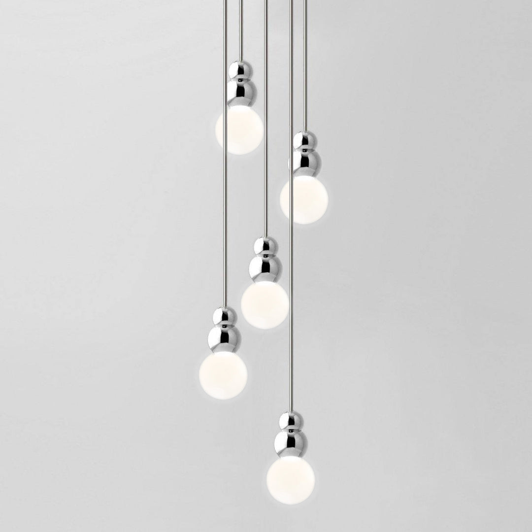 Ball Series Pendant Light 5heads Dia 3.9″ x H 6.81″ / Dia 10cm x H 17.3cm / Chrome / Suspension Rod Pendant light