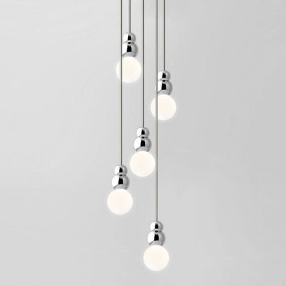 Ball Series Pendant Light 5heads Dia 3.9″ x H 6.81″ / Dia 10cm x H 17.3cm / Chrome / Suspension Rod Pendant light