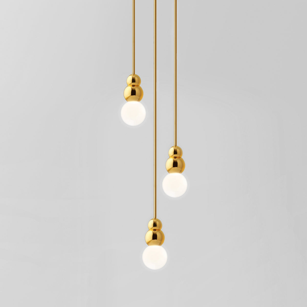 Ball Series Pendant Light 3heads Dia 3.9″ x H 6.81″ / Dia 10cm x H 17.3cm / Gold / Suspension Rod Pendant light