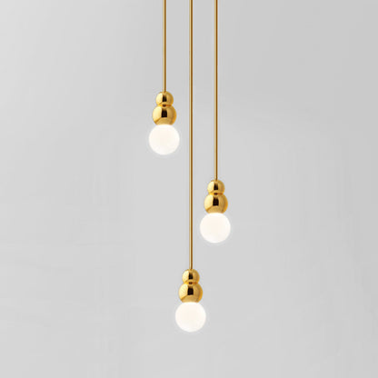 Ball Series Pendant Light 3heads Dia 3.9″ x H 6.81″ / Dia 10cm x H 17.3cm / Gold / Suspension Rod Pendant light
