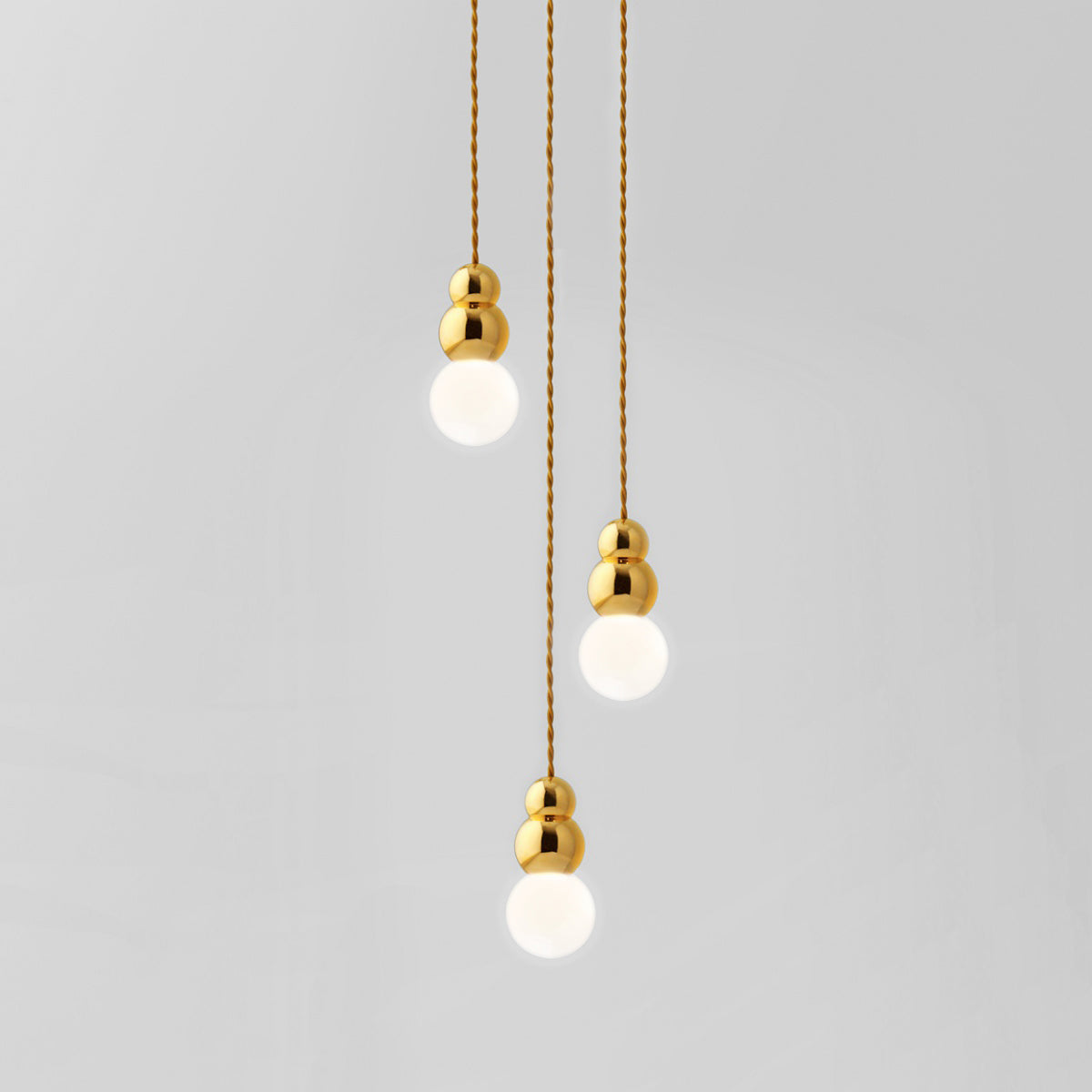 Ball Series Pendant Light 3heads Dia 3.9″ x H 6.81″ / Dia 10cm x H 17.3cm / Gold / Hanging Cable Pendant light