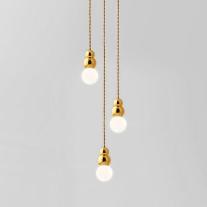 Ball Series Pendant Light 3heads Dia 3.9″ x H 6.81″ / Dia 10cm x H 17.3cm / Gold / Hanging Cable Pendant light