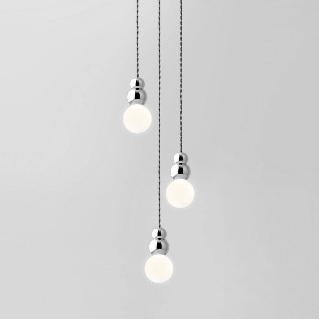 Ball Series Pendant Light 3heads Dia 3.9″ x H 6.81″ / Dia 10cm x H 17.3cm / Chrome / Hanging Cable Pendant light
