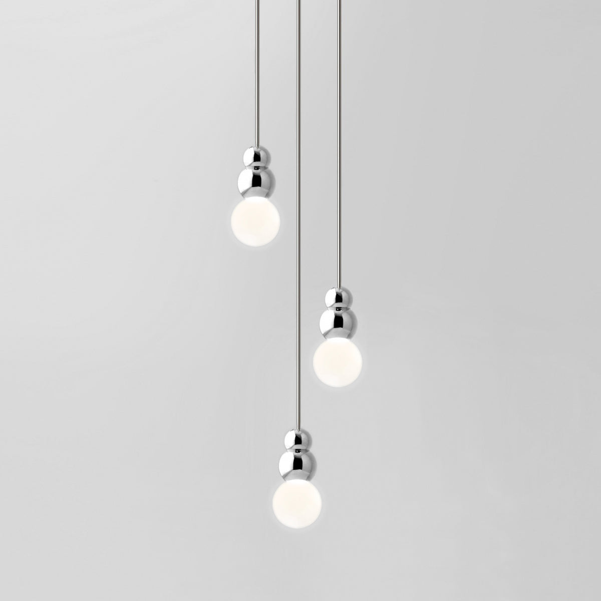 Ball Series Pendant Light 3heads Dia 3.9″ x H 6.81″ / Dia 10cm x H 17.3cm / Chrome / Suspension Rod Pendant light