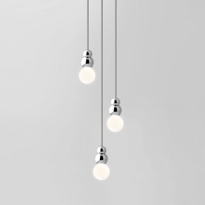 Ball Series Pendant Light 3heads Dia 3.9″ x H 6.81″ / Dia 10cm x H 17.3cm / Chrome / Suspension Rod Pendant light