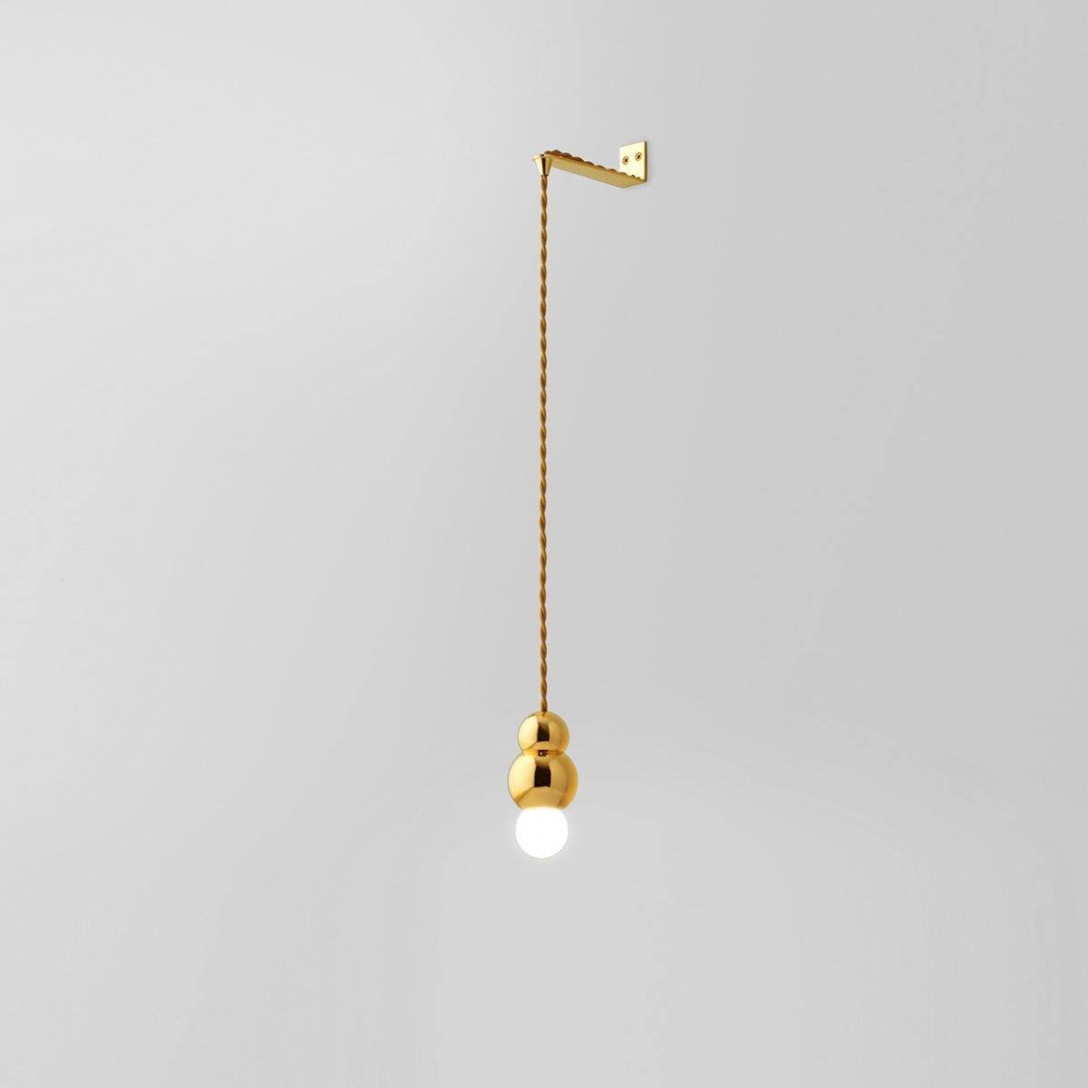 Ball Series Wall Light Dia 3.14″ x H 5.03″ / Dia 8cm x H 12.8cm / Gold / Hanging Cable Wall lamp