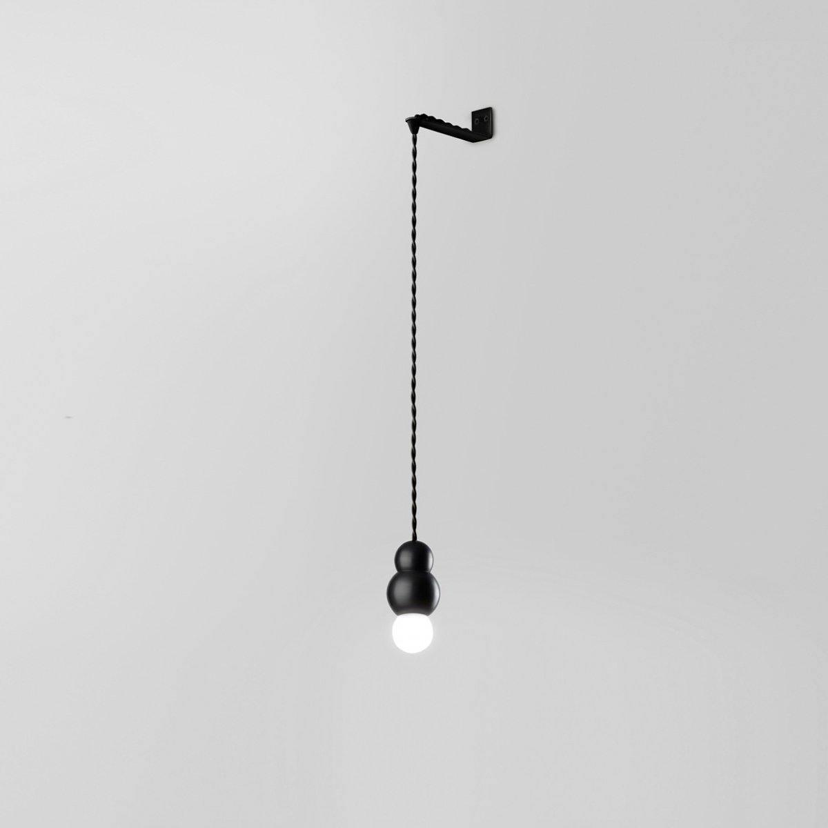 Ball Series Wall Light Dia 3.14″ x H 5.03″ / Dia 8cm x H 12.8cm / Black / Hanging Cable Wall lamp