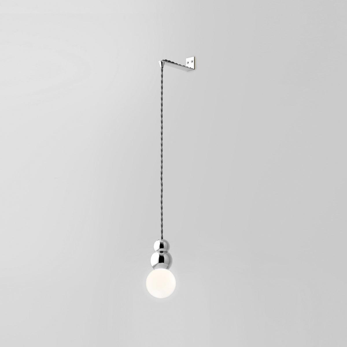 Ball Series Wall Light Dia 3.9″ x H 6.81″ / Dia 10cm x H 17.3cm / Chrome / Hanging Cable Wall lamp