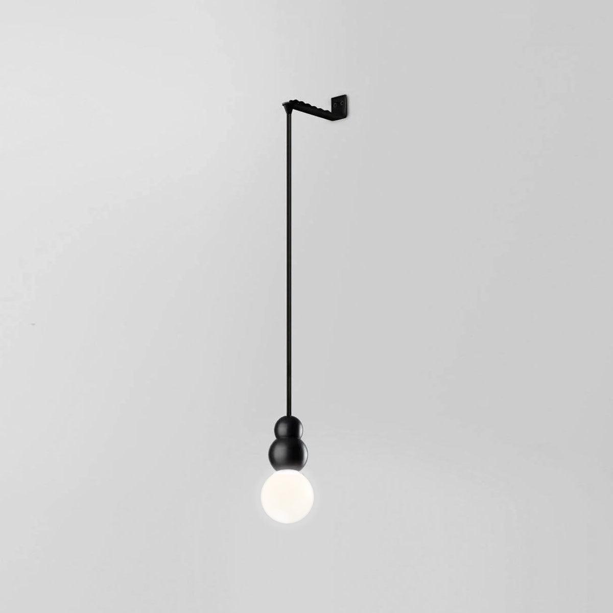 Ball Series Wall Light Dia 3.9″ x H 6.81″ / Dia 10cm x H 17.3cm / Black / Suspension Rod Wall lamp