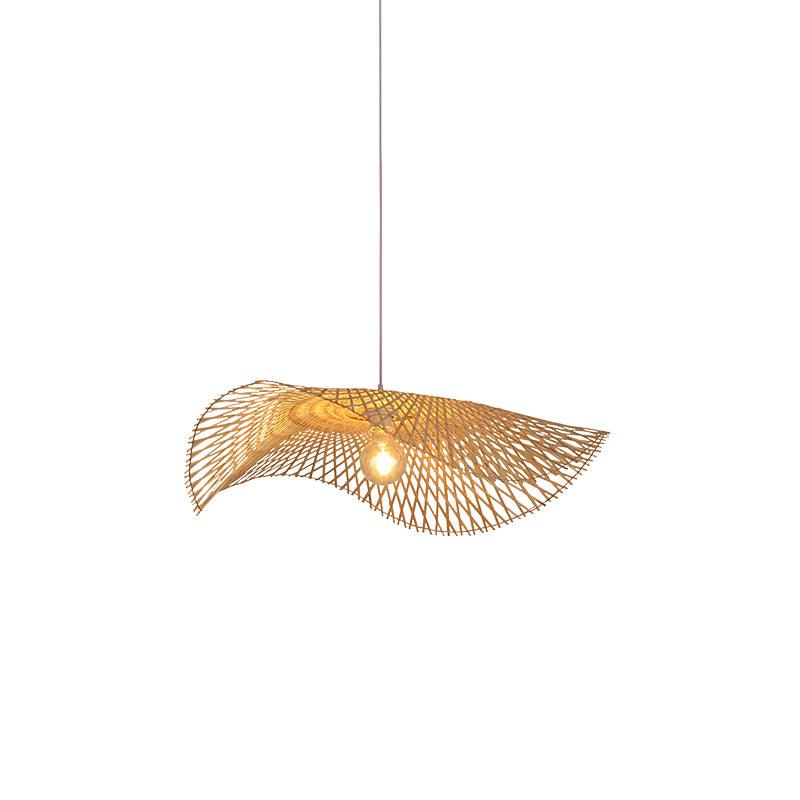 Bamboo Frame Pendant Lamp Dia 17.7″ x H 59.1″ / Dia 45cm x H 150cm / Model A / Nature Bamboo Pendant light