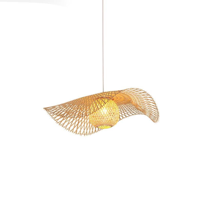 Bamboo Frame Pendant Lamp Dia 17.7″ x H 59.1″ / Dia 45cm x H 150cm / Model B / Nature Bamboo Pendant light