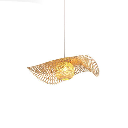 Bamboo Frame Pendant Lamp Dia 17.7″ x H 59.1″ / Dia 45cm x H 150cm / Model B / Nature Bamboo Pendant light