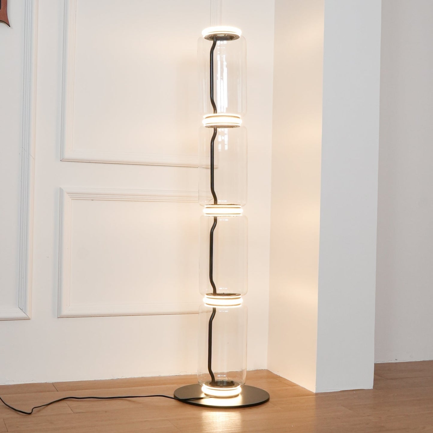 Bamboo Glass Floor Lamp Floor lamp