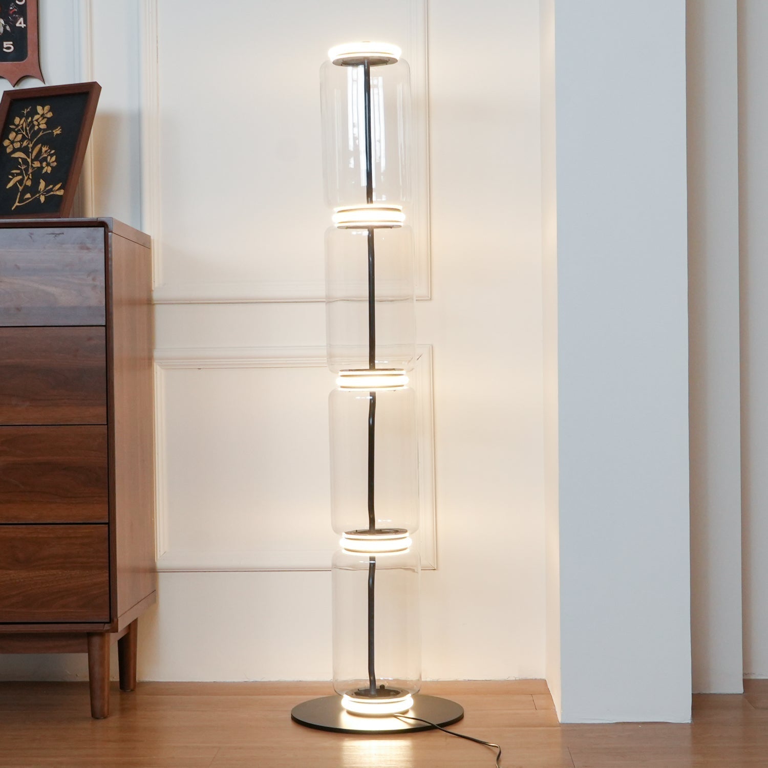 Bamboo Glass Floor Lamp Floor lamp