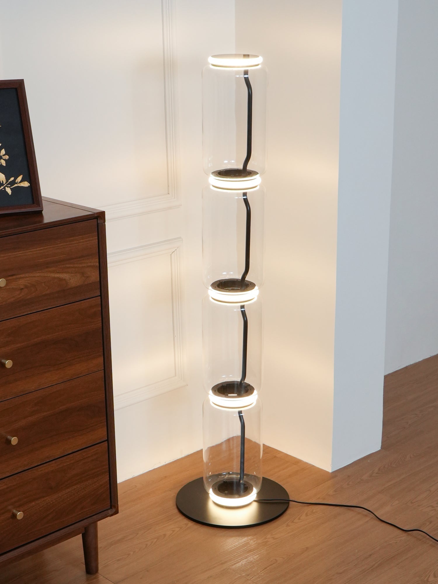 Bamboo Glass Floor Lamp Floor lamp