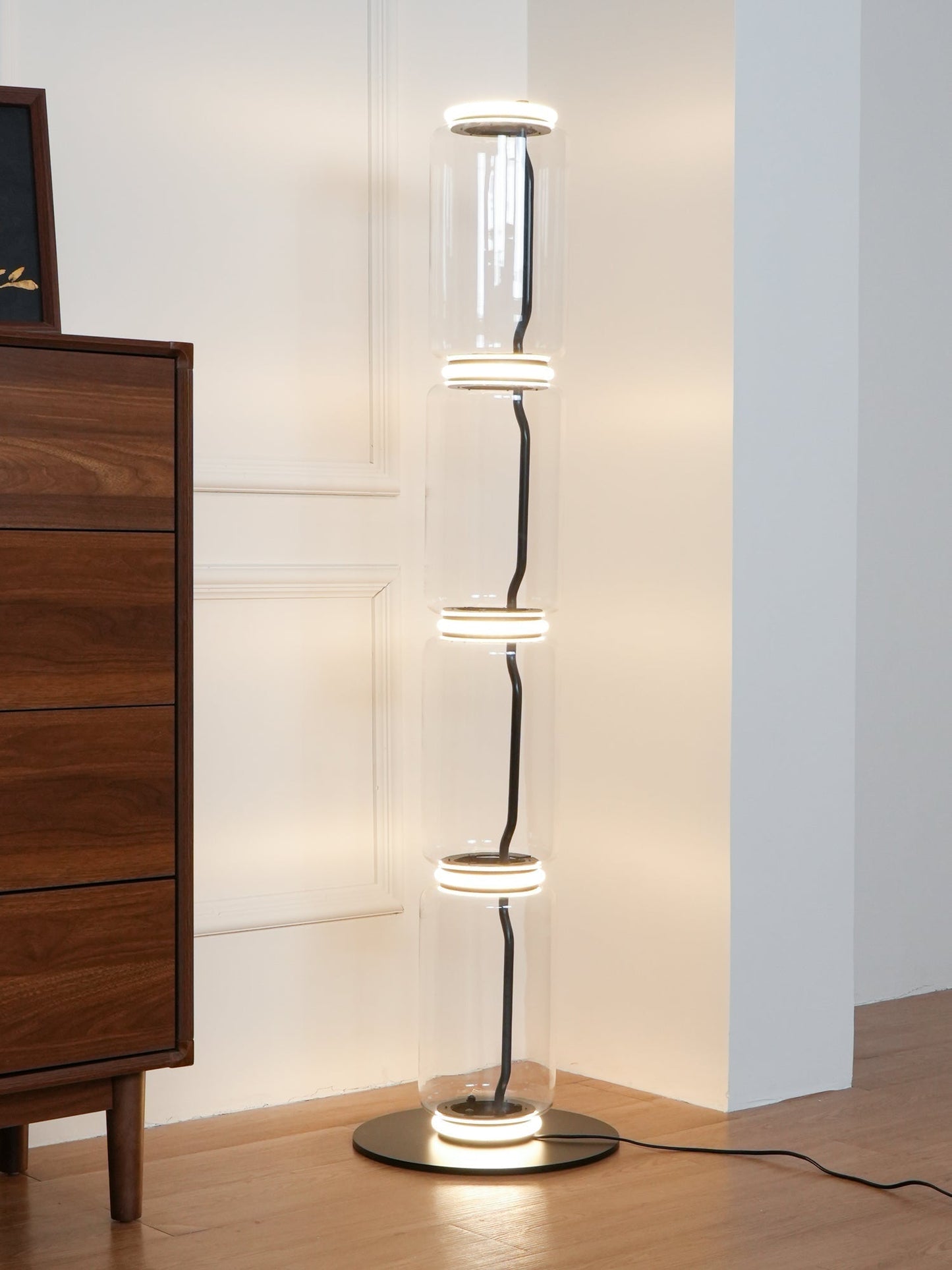 Bamboo Glass Floor Lamp Floor lamp