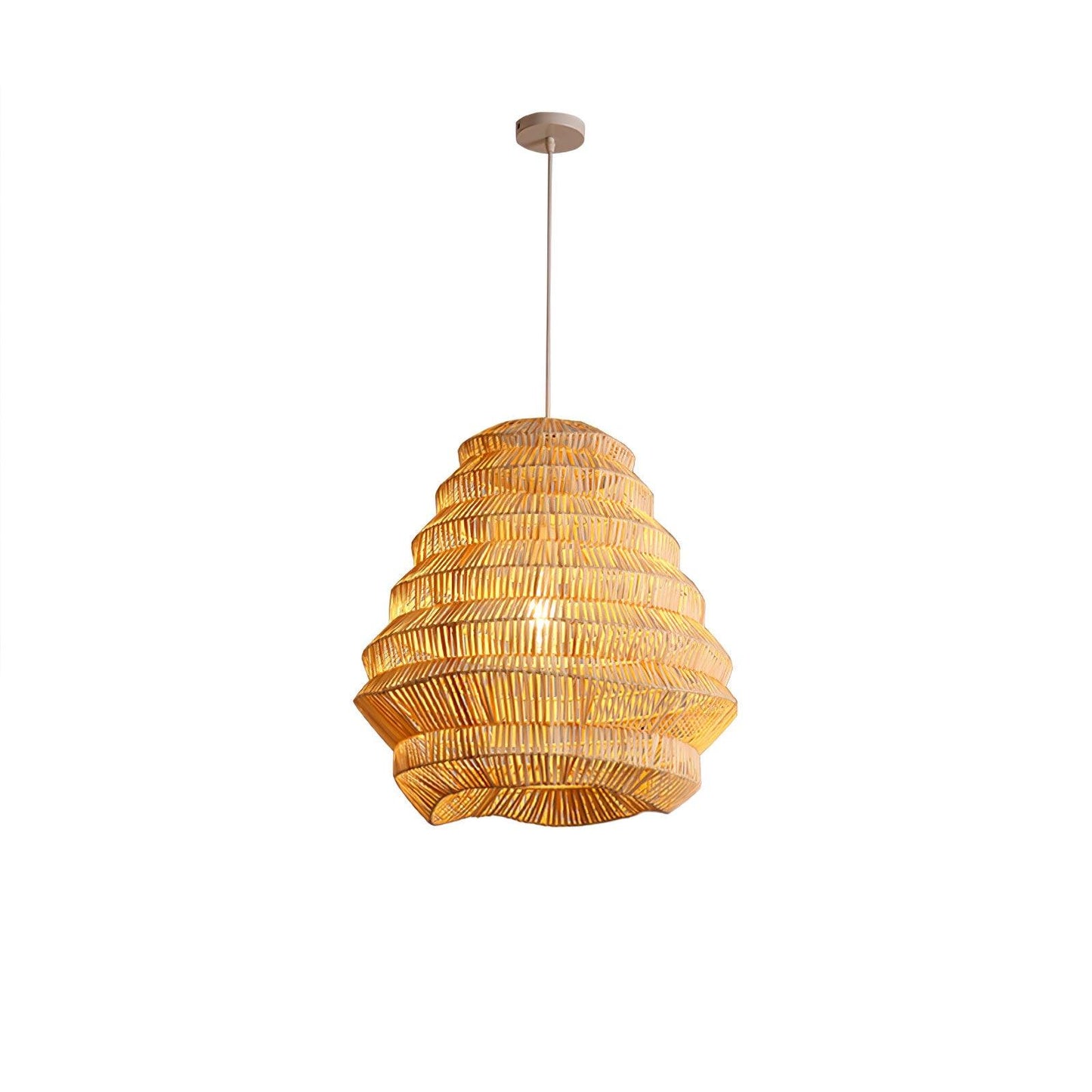 Bamboo Spiral Pendant Lamp Dia 19.7″ x H 20.5″ / Dia 50cm x H 52cm / Natural bamboo Pendant light
