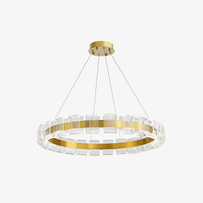 Bangle Chandelier ? 23.6″ x H 4.7″ / Dia 60cm x H 12cm / Gold + Clear / Warm Light Chandelier