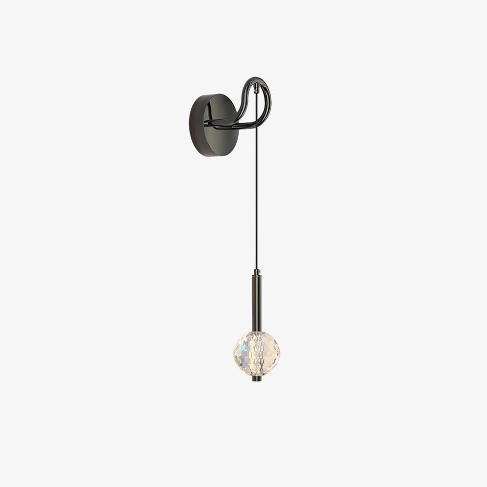 Barletta Crystal Wall Lamp Dia 4.7″ x H 27.6″ / Dia 12cm x H 70cm / Black & Clear / Warm Light Wall lamp