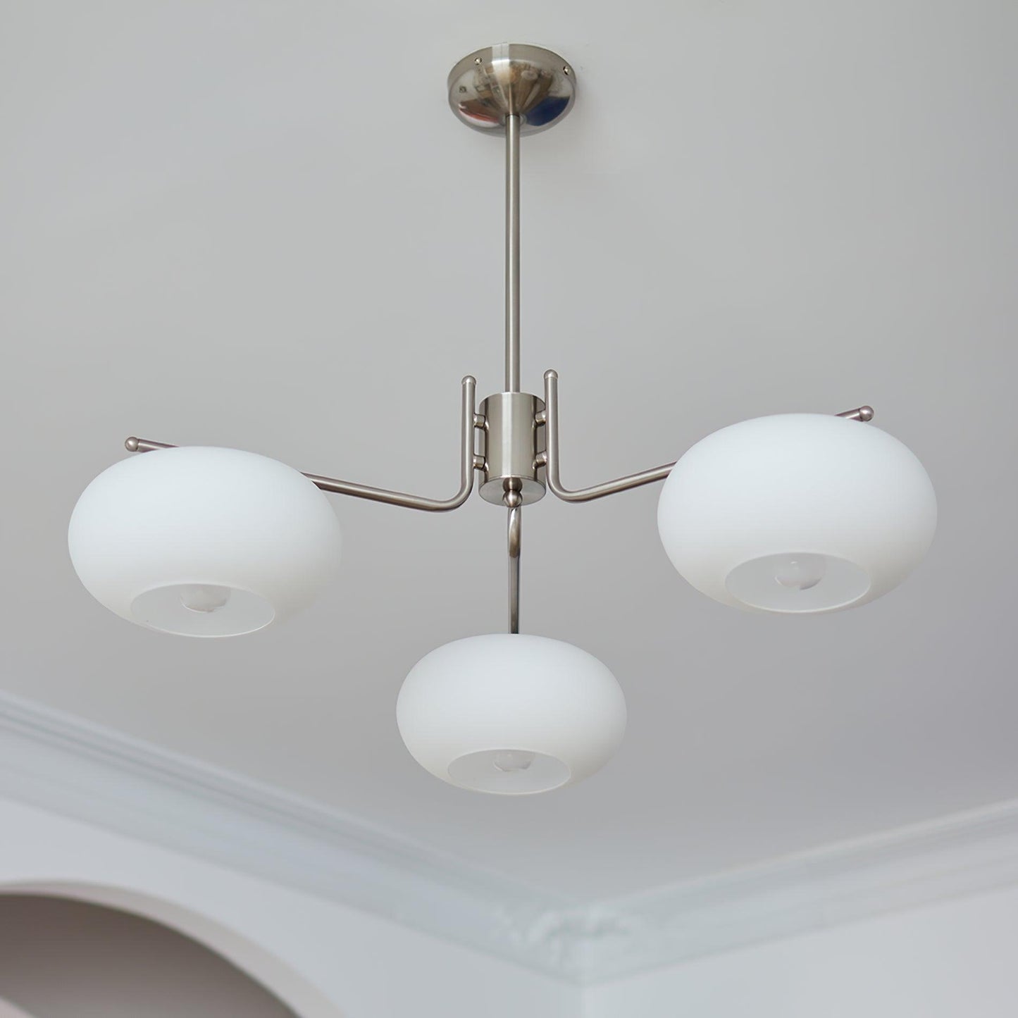 Barndon Chandelier Dia 31.5″ x H 10.6″ / Dia 80cm x H 27cm / Sand Nickel Chandelier