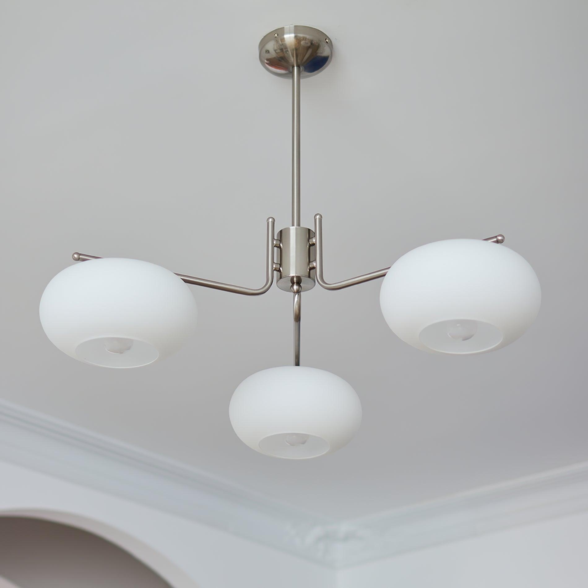 Barndon Chandelier Dia 31.5″ x H 10.6″ / Dia 80cm x H 27cm / Sand Nickel Chandelier