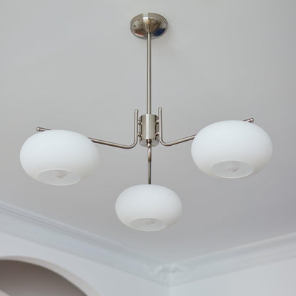 Barndon Chandelier Dia 31.5″ x H 10.6″ / Dia 80cm x H 27cm / Sand Nickel Chandelier