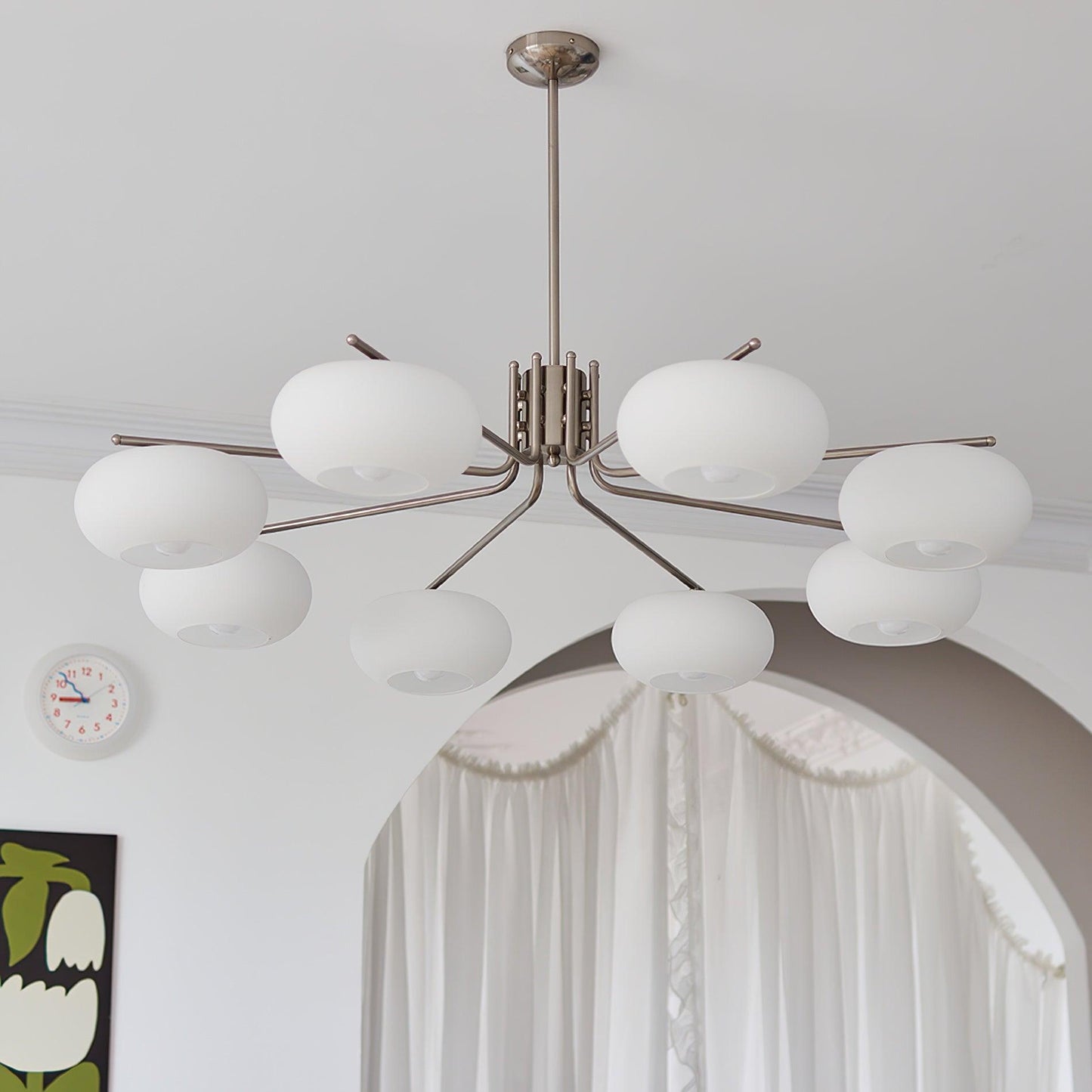 Barndon Chandelier Dia 47.2″ x H 11.4″ / Dia 120cm x H 29cm / Sand Nickel Chandelier