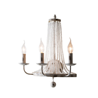 Basket Crystal Wall Lamp 3 Heads Dia 14.6″ x H 18.9″ / Distressed White / 1 Piece Wall lamp