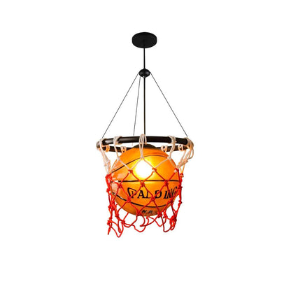 Basketball Pendant Lamp Dia 12.6 x H 13.8″ / Dia 32cm x H 35cm / Black & Brown / Warm Light Pendant light