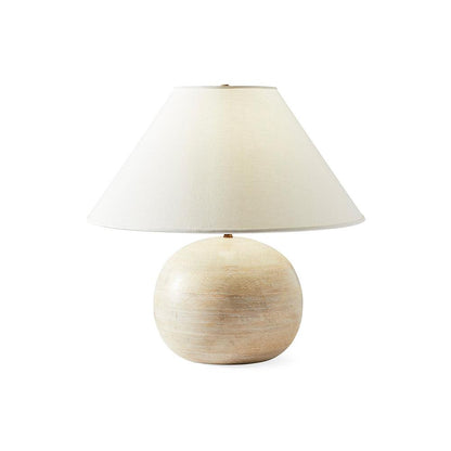 Beachside Table Lamp Dia 13.8″ x H 15.7″ / Dia 35cm x H 40cm / Wood + White / US plug Table lamp