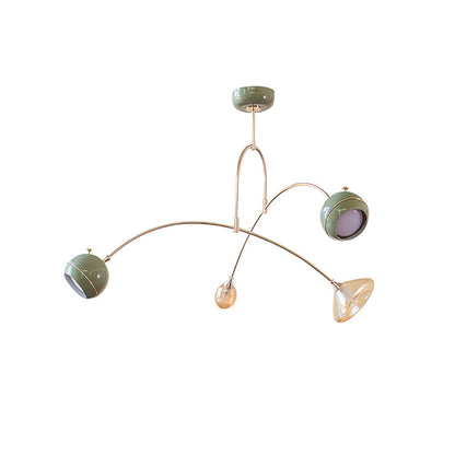 Beanie Chandelier 4Heads Dia 39.2″ x H 29.5″ / Dia 99.5cm x H 75cm (E27*2 + G9*2) / Green Chandelier