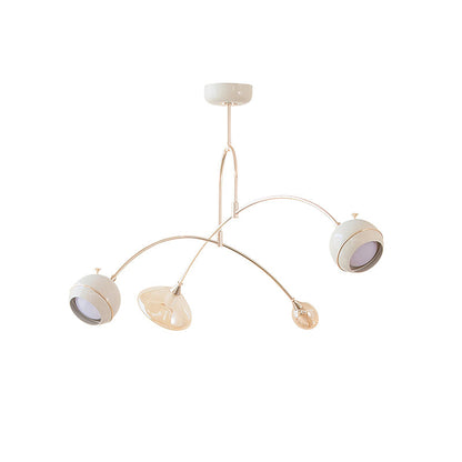 Beanie Chandelier 4Heads Dia 39.2″ x H 29.5″ / Dia 99.5cm x H 75cm (E27*2 + G9*2) / White Chandelier