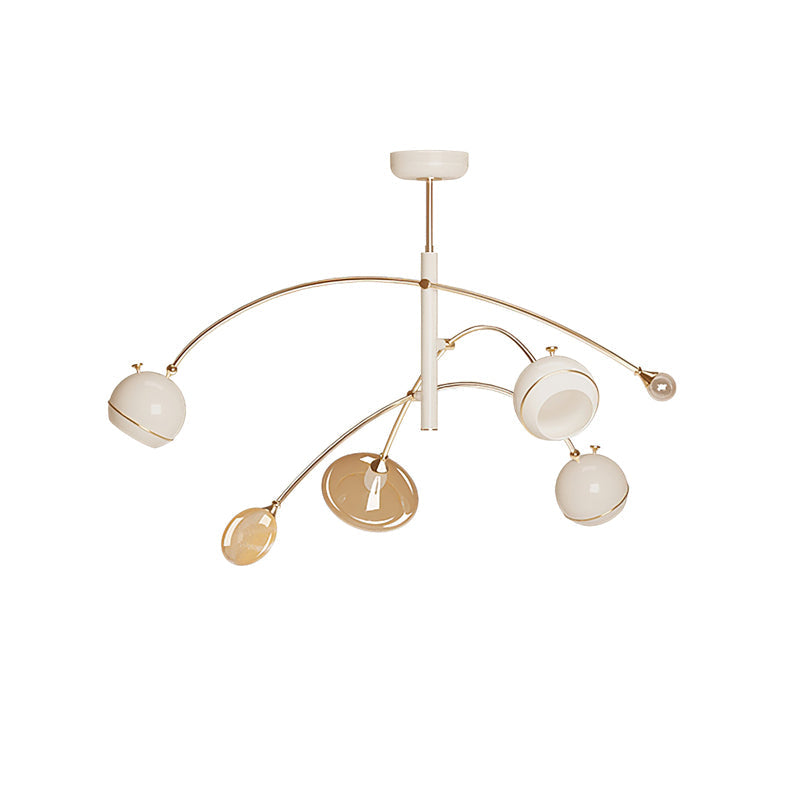 Beanie Chandelier 5Heads Dia 40.1″ x H 27.2″ / Dia 102cm x H 69cm (E27*3 + G9*2) / White Chandelier