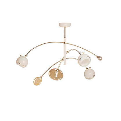 Beanie Chandelier 5Heads Dia 40.1″ x H 27.2″ / Dia 102cm x H 69cm (E27*3 + G9*2) / White Chandelier