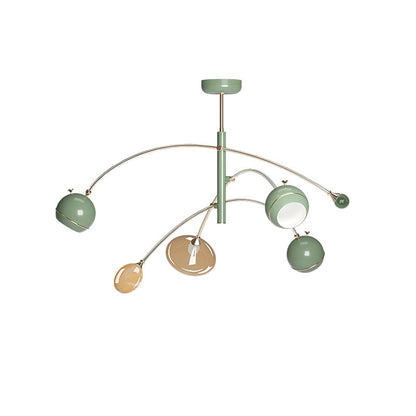 Beanie Chandelier 5Heads Dia 40.1″ x H 27.2″ / Dia 102cm x H 69cm (E27*3 + G9*2) / Green Chandelier