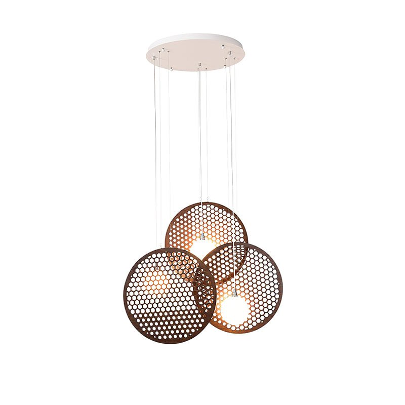 Bee Plate Chandelier ? 27.6″ x H 23.6’’ / Dia 70cm x H 60cm / Walnut Color / Warm Light Chandelier