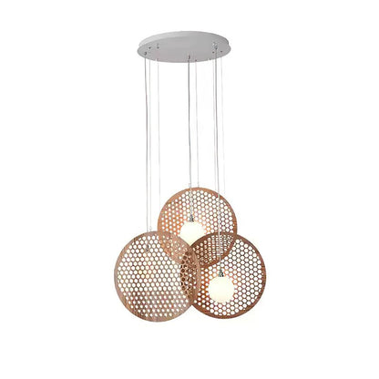 Bee Plate Chandelier ? 27.6″ x H 23.6’’ / Dia 70cm x H 60cm / Wood Color / Warm Light Chandelier