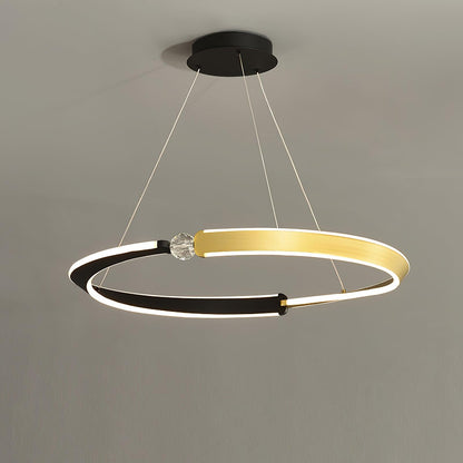 Beliani LED Pendant Light Dia 31.5″ x H 1.6″ / Dia 80cm x H 4cm / Gold & Black / Warm Light Pendant light
