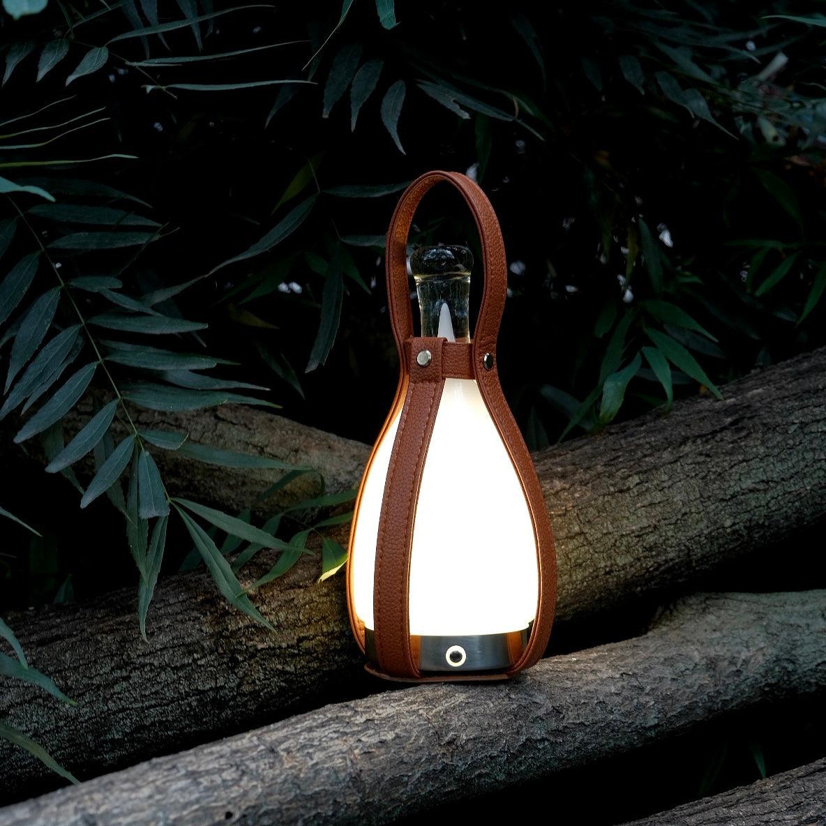 Bell Portable Built-in Battery Table Lamp ? 4.3″ x H 11.8″/ Dia 11cm x H 30cm / Brown & White / Touch Table lamp