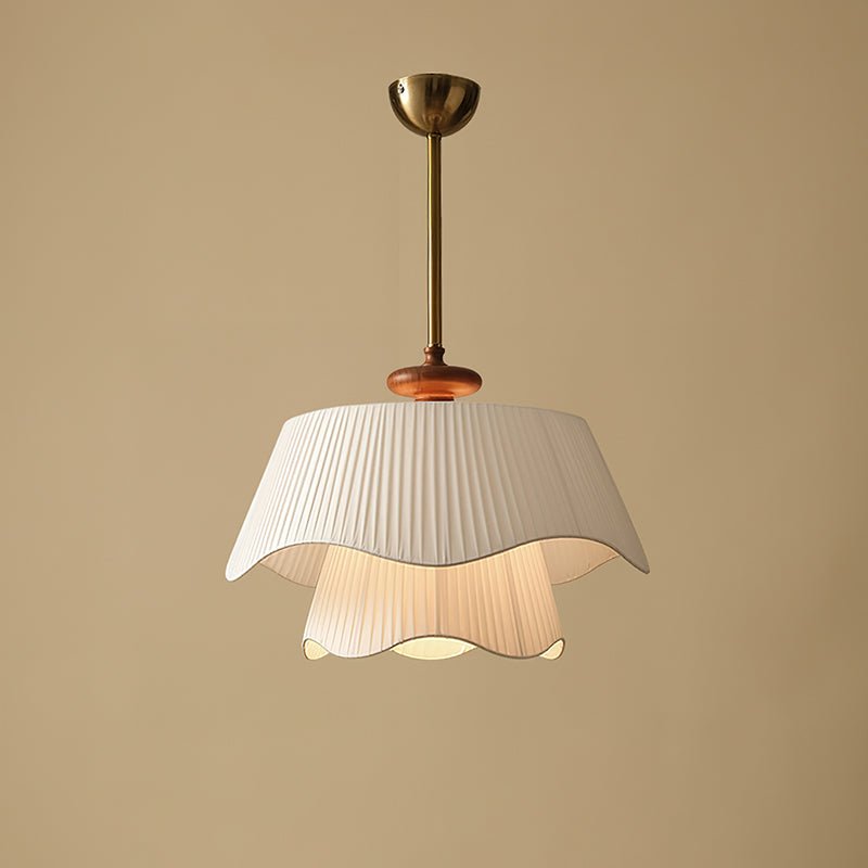 Bellevue Pendant Lamp Dia 9.8″ x H 13.4″ / Dia 25cm x H 34cm / Gold & White Pendant light