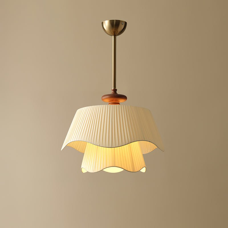 Bellevue Pendant Lamp Dia 9.8″ x H 13.4″ / Dia 25cm x H 34cm / Gold & Beige Pendant light