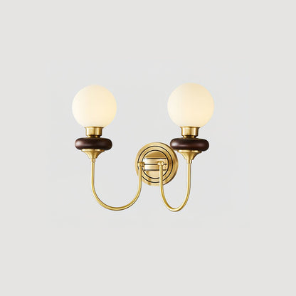 Bellevue Wall Lamp L 9.1″ x W 14.6″ x H 13.4″ / Brass & White Wall lamp