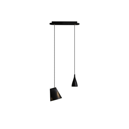 Bellwood Pendant Lamp Long canopy 2 Heads: L 20.9″ x H 59.1″ / Black / Warm Light Pendant light