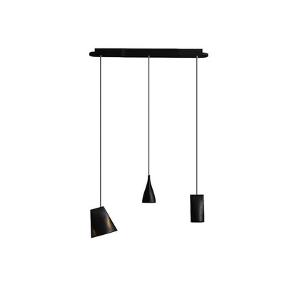 Bellwood Pendant Lamp Long canopy 3 Heads: Dia 33.5″ x H 59.1″ / Black / Warm Light Pendant light