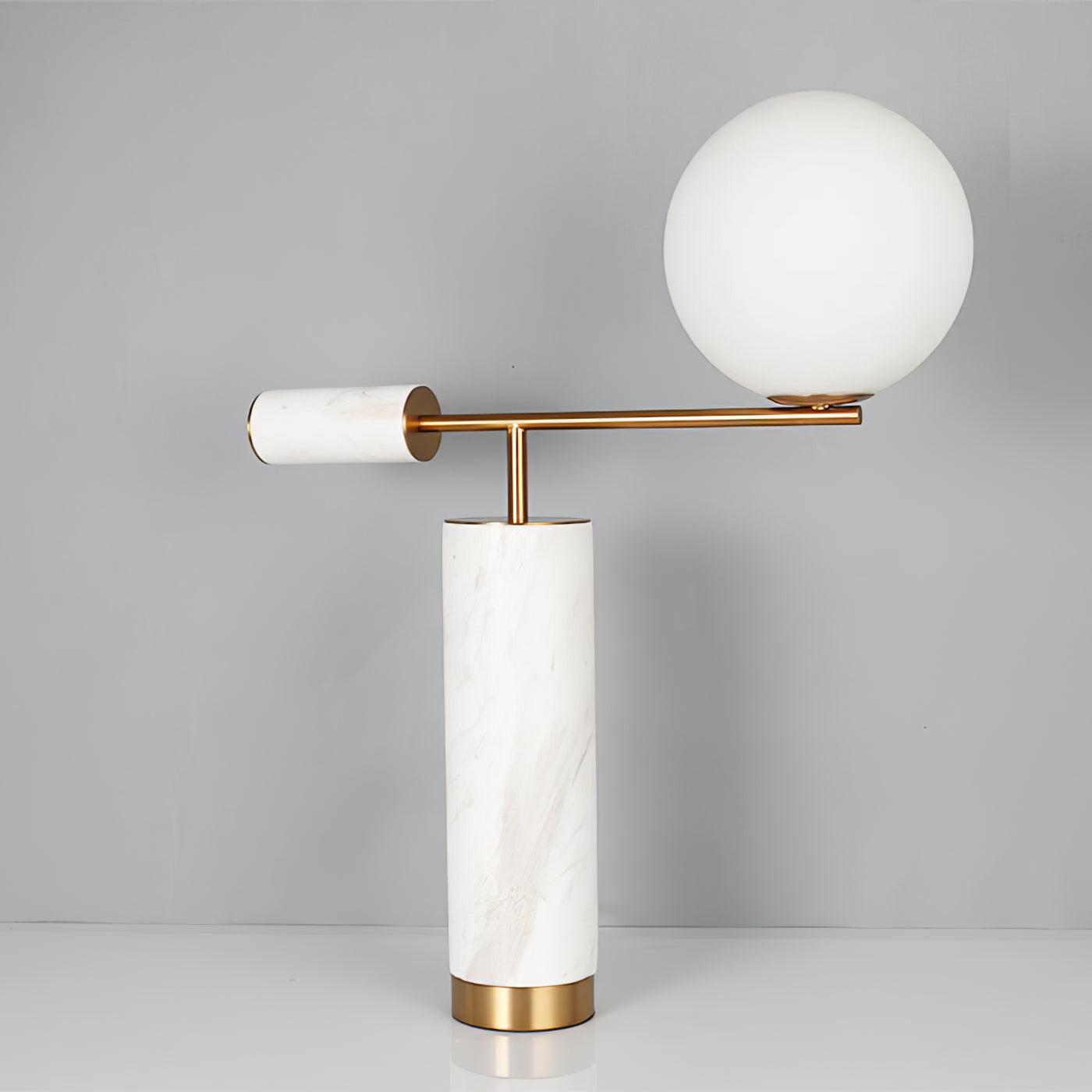 Bendik Ceramic Desk Lamp Dia 19.7″ x H 25.2″ / Dia 50cm x H 64cm / White + Gold / US plug Table lamp