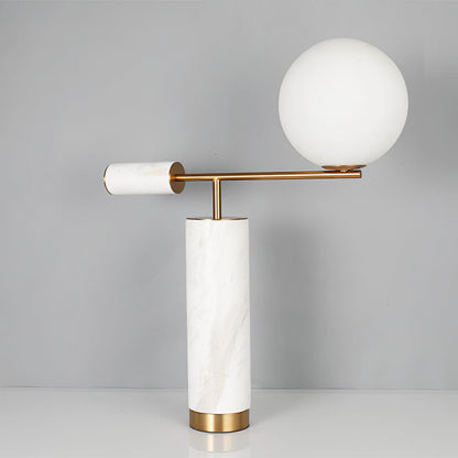 Bendik Ceramic Desk Lamp Dia 19.7″ x H 25.2″ / Dia 50cm x H 64cm / White + Gold / US plug Table lamp