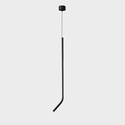 Bending Line Pendant Lamp ? 1.2″ x H 35.4″ / Dia 3cm x H 90cm (Single bend) / Black / Warm Light Chandelier