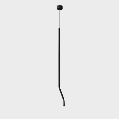 Bending Line Pendant Lamp ? 1.2″ x H 35.4″ / Dia 3cm x H 90cm (Double bend) / Black / Warm Light Chandelier