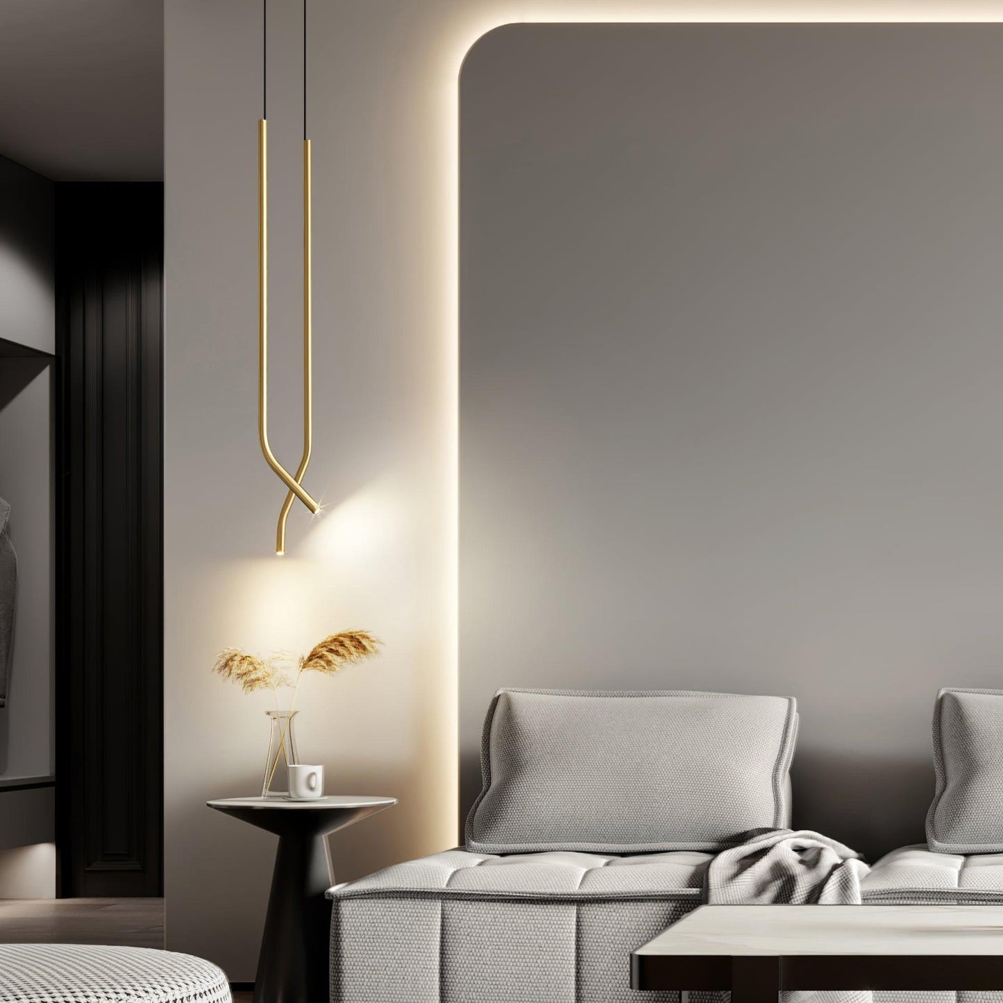 Bending Line Pendant Lamp Chandelier